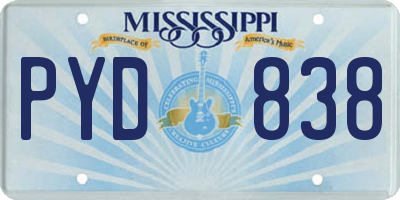 MS license plate PYD838
