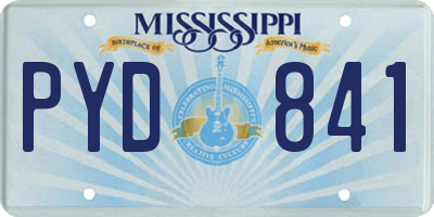 MS license plate PYD841