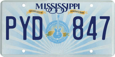 MS license plate PYD847