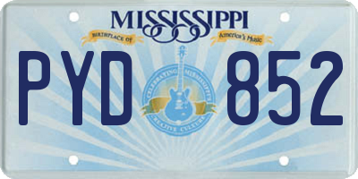 MS license plate PYD852