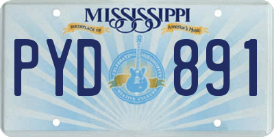 MS license plate PYD891