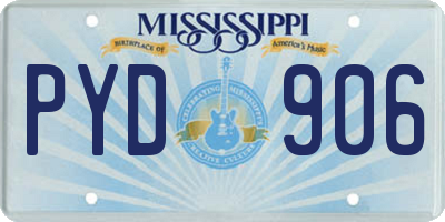MS license plate PYD906
