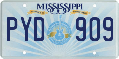 MS license plate PYD909