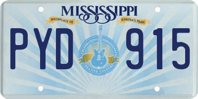 MS license plate PYD915