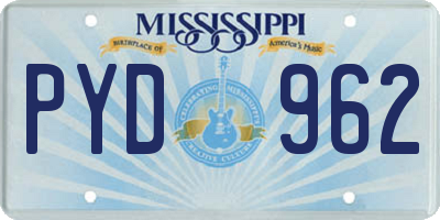 MS license plate PYD962