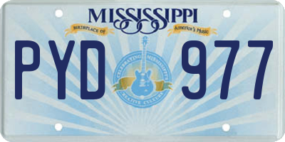 MS license plate PYD977