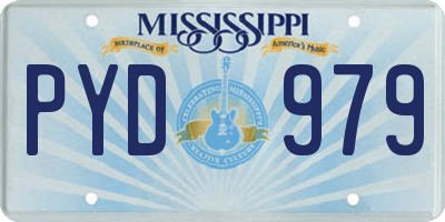 MS license plate PYD979