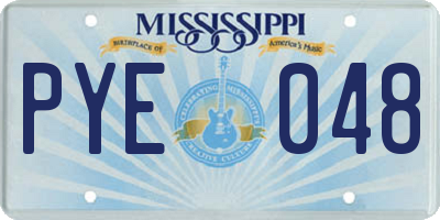 MS license plate PYE048