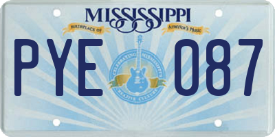 MS license plate PYE087