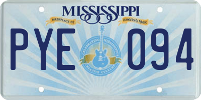 MS license plate PYE094