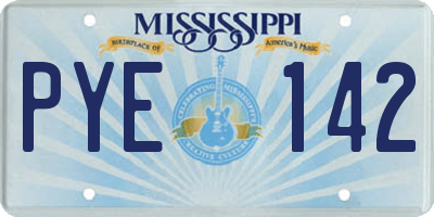 MS license plate PYE142