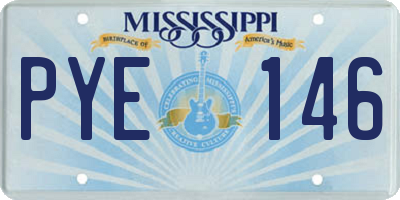 MS license plate PYE146