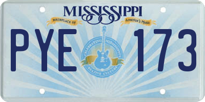 MS license plate PYE173