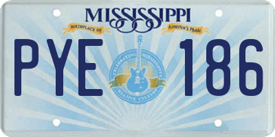 MS license plate PYE186