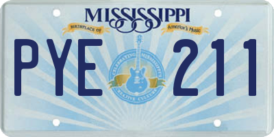MS license plate PYE211