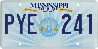 MS license plate PYE241