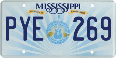 MS license plate PYE269