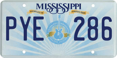 MS license plate PYE286