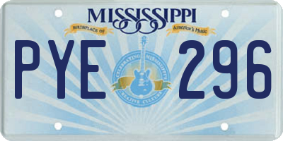 MS license plate PYE296