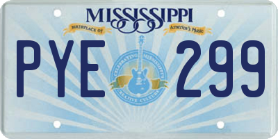 MS license plate PYE299