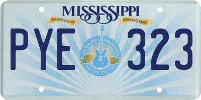 MS license plate PYE323