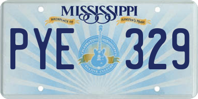 MS license plate PYE329