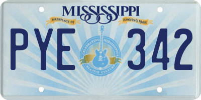 MS license plate PYE342