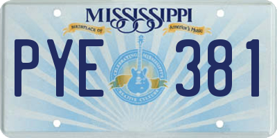 MS license plate PYE381