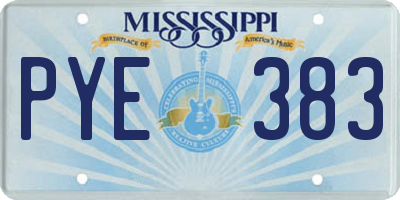 MS license plate PYE383