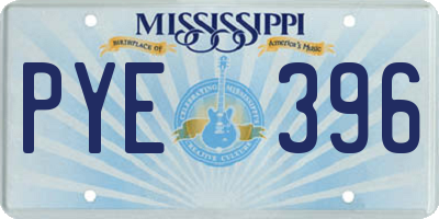 MS license plate PYE396