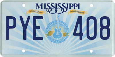 MS license plate PYE408
