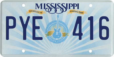 MS license plate PYE416