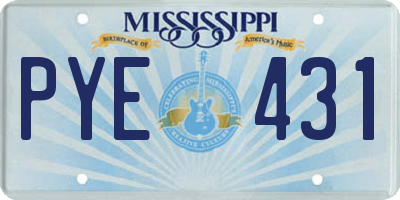 MS license plate PYE431