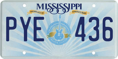 MS license plate PYE436