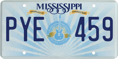 MS license plate PYE459