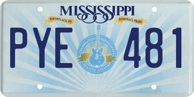 MS license plate PYE481