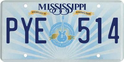 MS license plate PYE514