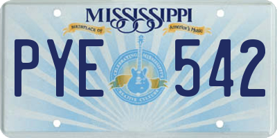 MS license plate PYE542