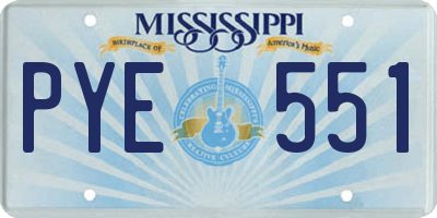 MS license plate PYE551
