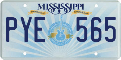 MS license plate PYE565
