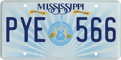 MS license plate PYE566