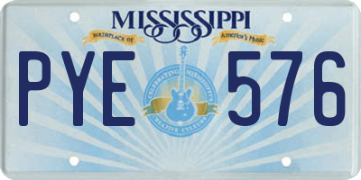 MS license plate PYE576