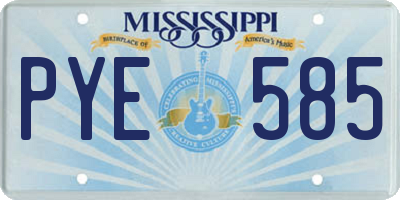 MS license plate PYE585