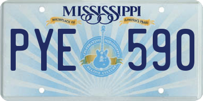 MS license plate PYE590