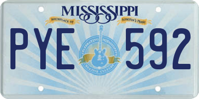MS license plate PYE592