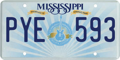 MS license plate PYE593