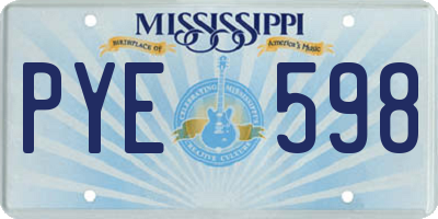 MS license plate PYE598