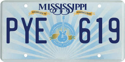 MS license plate PYE619