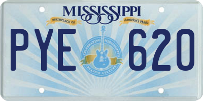 MS license plate PYE620