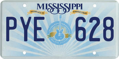 MS license plate PYE628